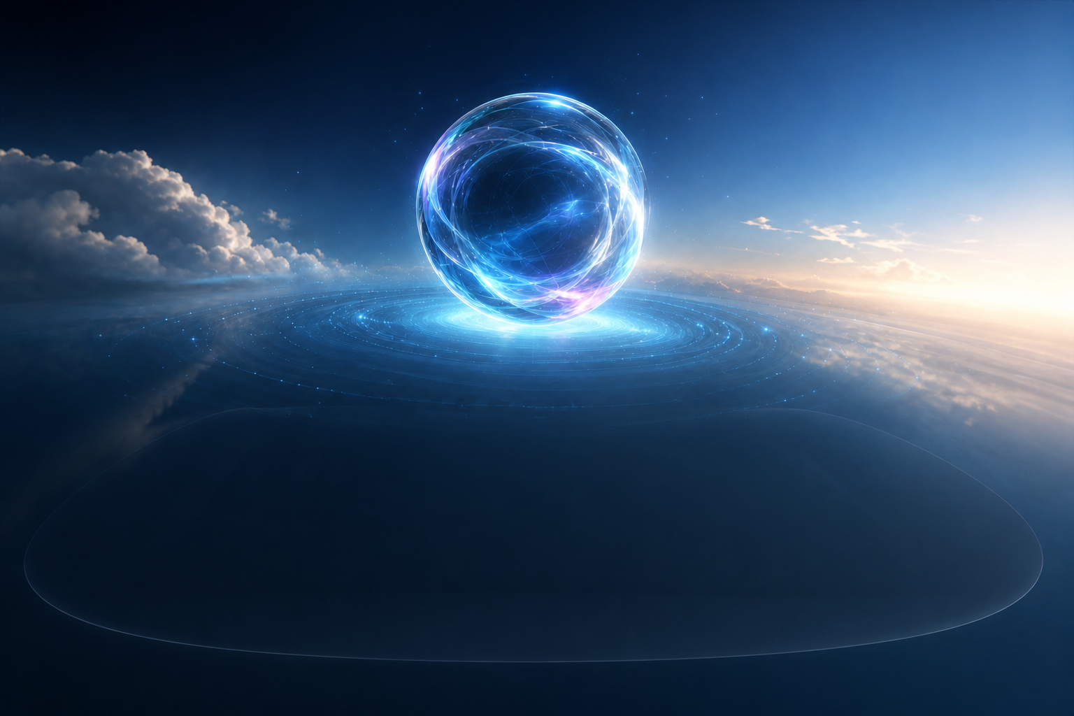 Spatial glass energy sphere for the Nucleus Living System edition